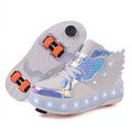 Children's Double-wheel Deformed Wings LED Luminous Rollerskate