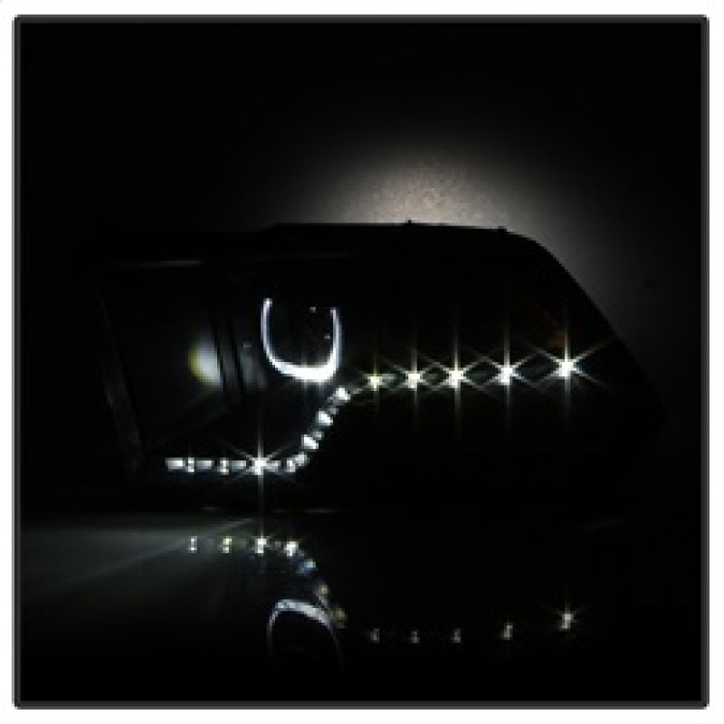 SPYDER xTune Dodge Ram 2009-2014 Halo LED Projector Headlights - Black Smoke PRO-JH-DR09-CFB-BSM 9036736