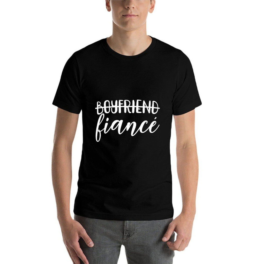 Boyfriend Fiancé, Engagement, Engaged, Couple Matching  Relaxed-fit T-Shirt