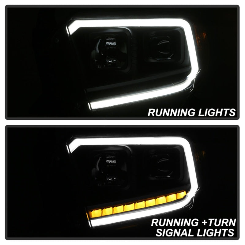 SPYDER xTune 14-17 Toyota Tundra DRL LED Light Bar Projector Headlights - Black (PRO-JH-TTU14-LB-BK) 9043024