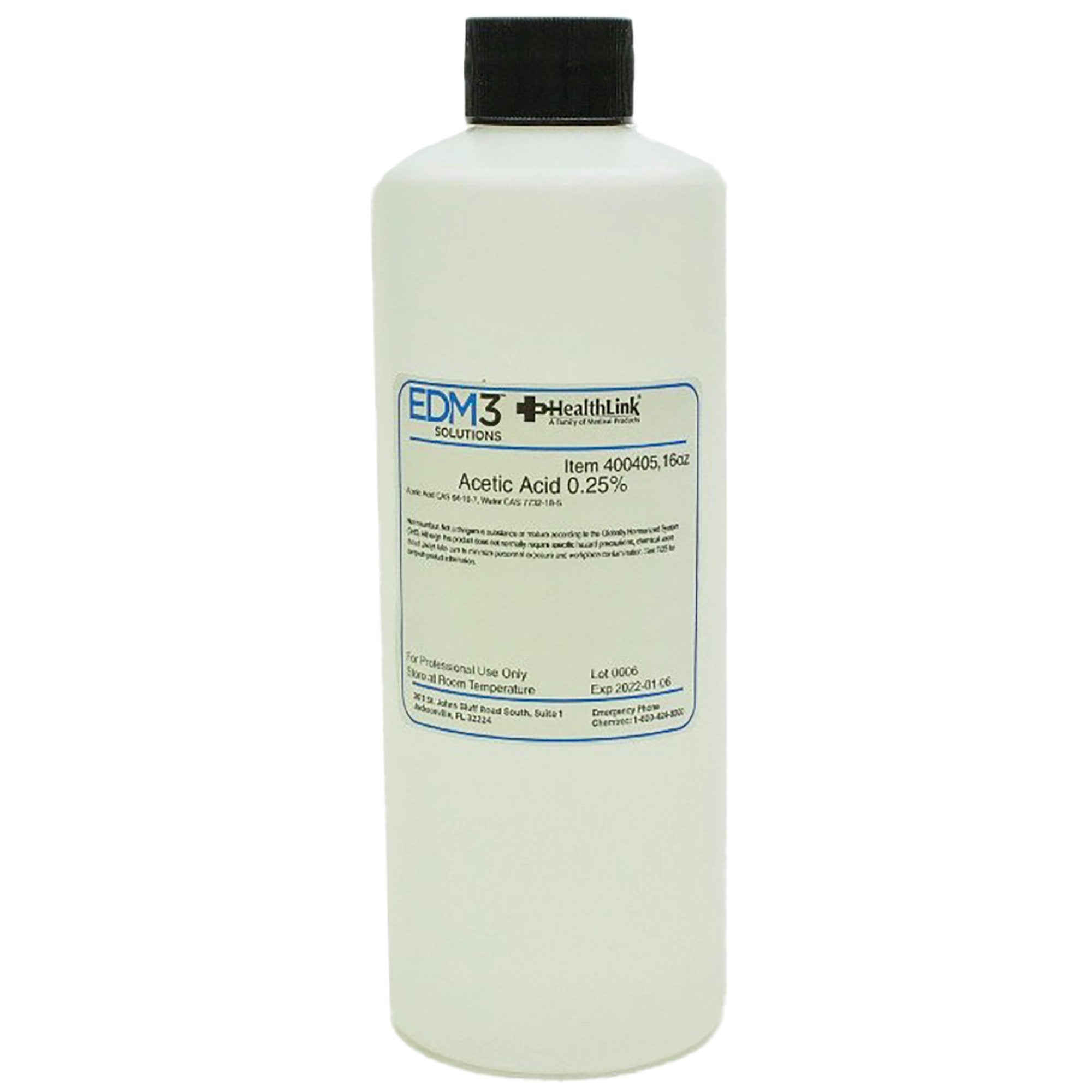 Healthlink 0.25% Acetic Acid Chemistry Reagent, 16-ounce bottle 400405