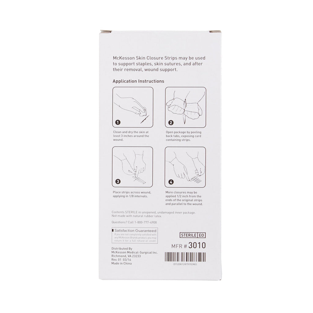 McKesson Skin Closure Reinforced Strip, ½ X 4 Inch 3010