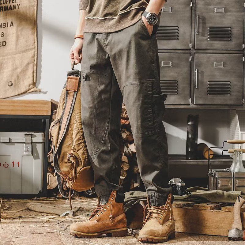 Mens Retro Loose-fit Casual Athletic Pants