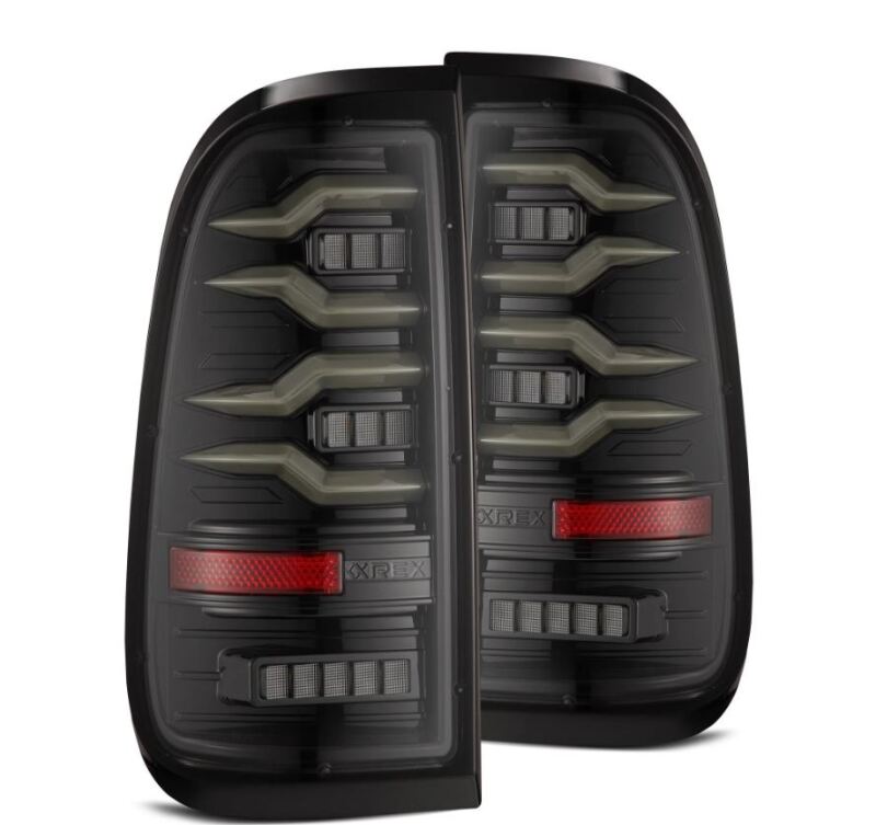 AlphaRex 97-03 Ford F150 / 99-16 Ford F250/F350/F450/F550 LUXX-Series LED Tail Lights - Alpha-Black 658001 *Discontinued