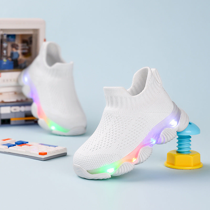 Light-up Baby Ultra-lightweight Knitted Breathable Soft-soled Shoes