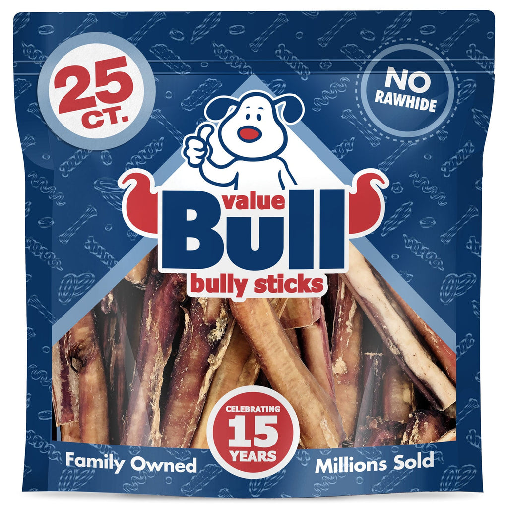 ValueBull Bully Sticks, Super Jumbo 4-6 Inch, Varied Shapes, 25 Count