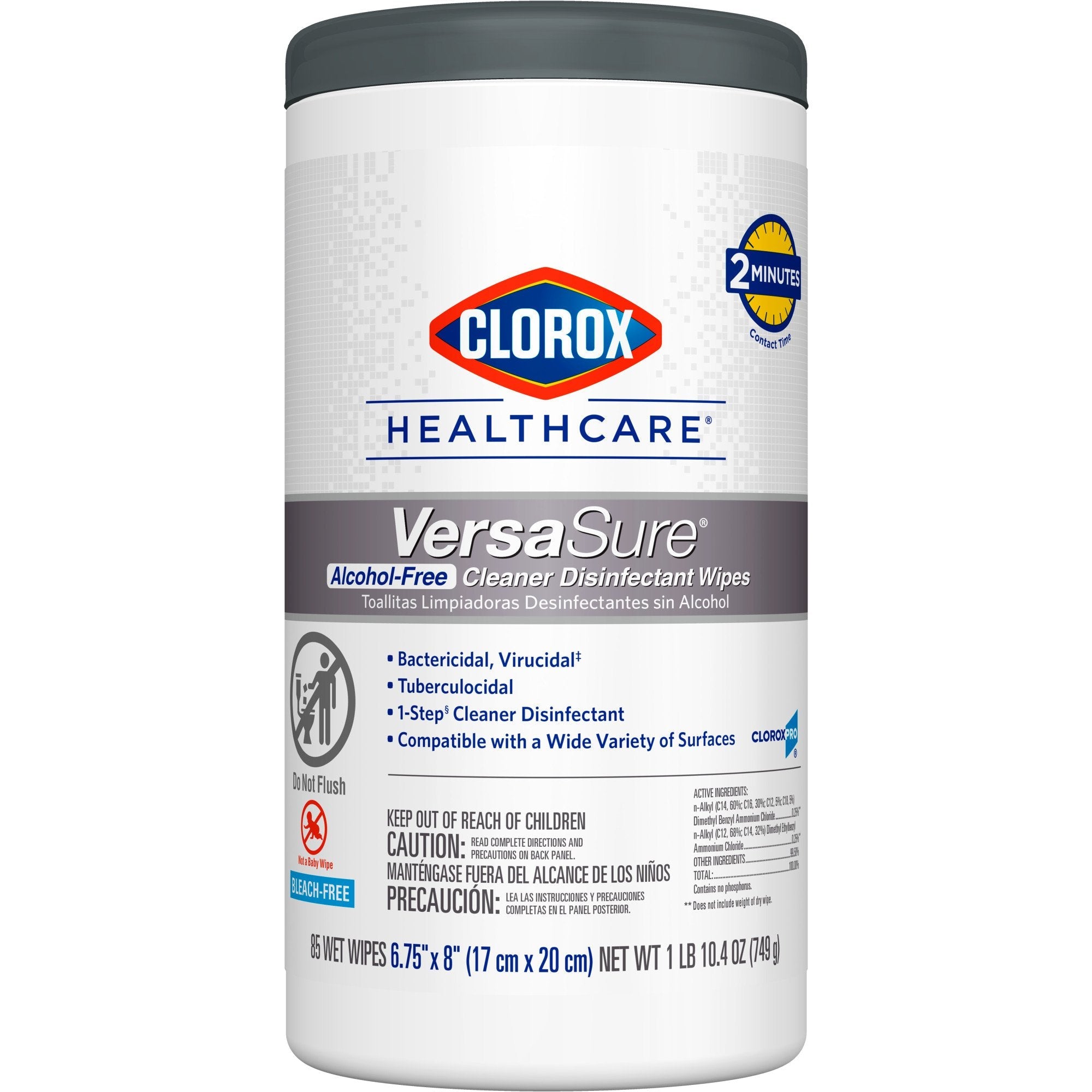 Clorox Healthcare® VersaSure® Cleaner Disinfectant Wipes, Canister 31757