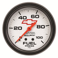 AutoMeter Gauge Fuel Press 2-5/8in. 100PSI Mechanical Chevy Red Bowtie White 5812-00406