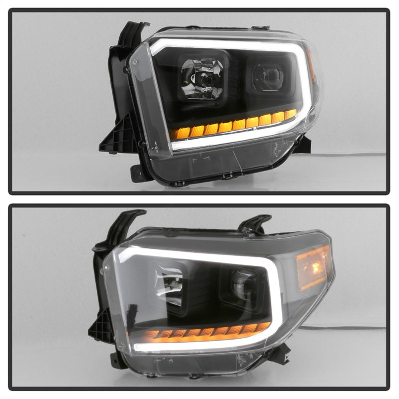 SPYDER xTune 14-17 Toyota Tundra DRL LED Light Bar Projector Headlights - Black (PRO-JH-TTU14-LB-BK) 9043024
