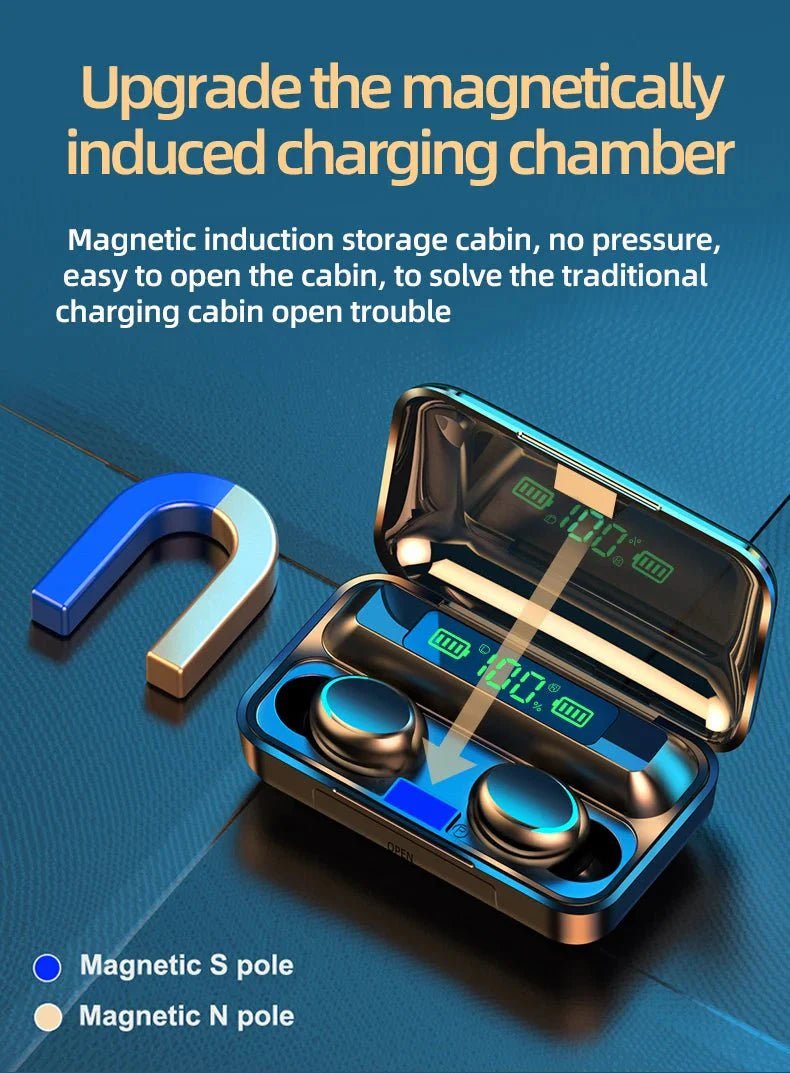 F9 - 5C Wireless Bluetooth Earphones – 9D Stereo, Waterproof, Noise Cancelling - PhishStones Products
