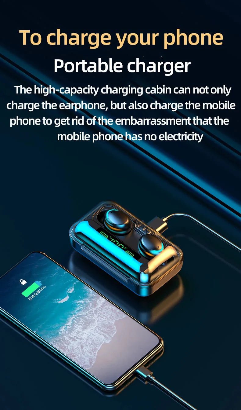 F9 - 5C Wireless Bluetooth Earphones – 9D Stereo, Waterproof, Noise Cancelling - PhishStones Products