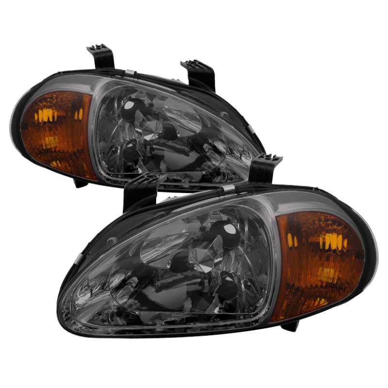 SPYDER Xtune Honda Del Sol 93-97 1Pc Amber Crystal Headlights Smoke HD-ON-HDEL93-1P-AM-SM 5014818