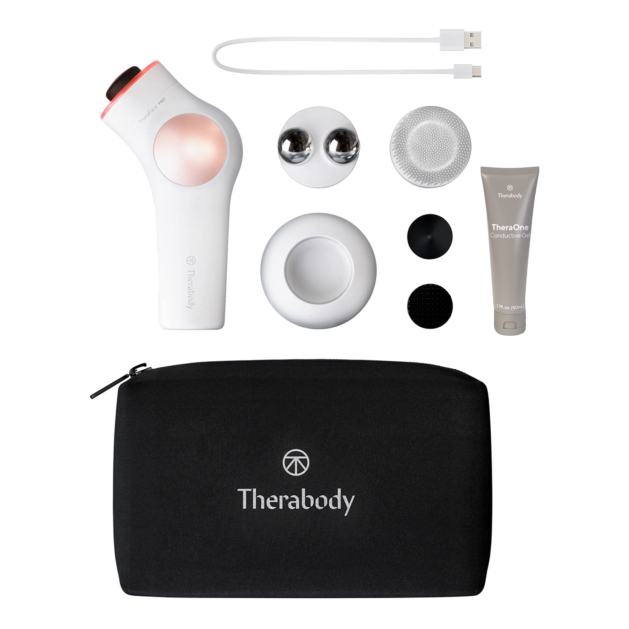 TheraFace Pro Hand-Held Face Massager & Cleanser, White TF02220-01