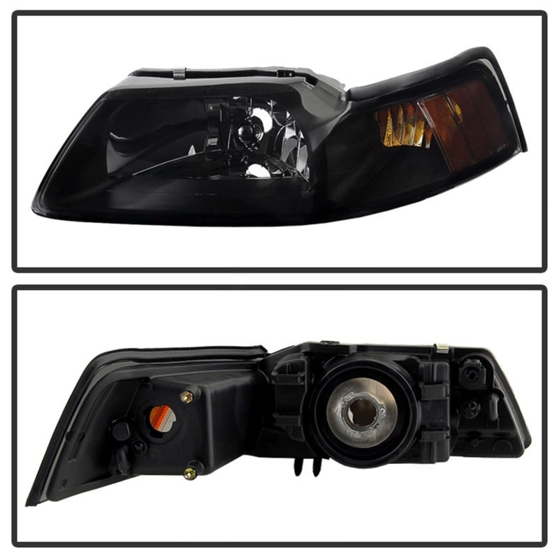 SPYDER Xtune Ford MUStang 99-04 OEM Amber Headlights Black Smoked HD-JH-FM99-AM-BSM 9030345
