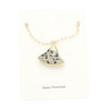 Fan Shaped Semi Precious Stone Pendant Necklace