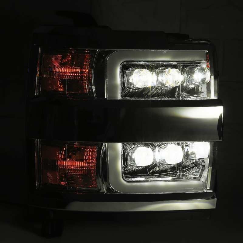 AlphaRex 15-18 Chevy 2500HD NOVA LED Proj Headlights Plank Style Black w/Activ Light/Seq Signal/DRL 880227 *Discontinued