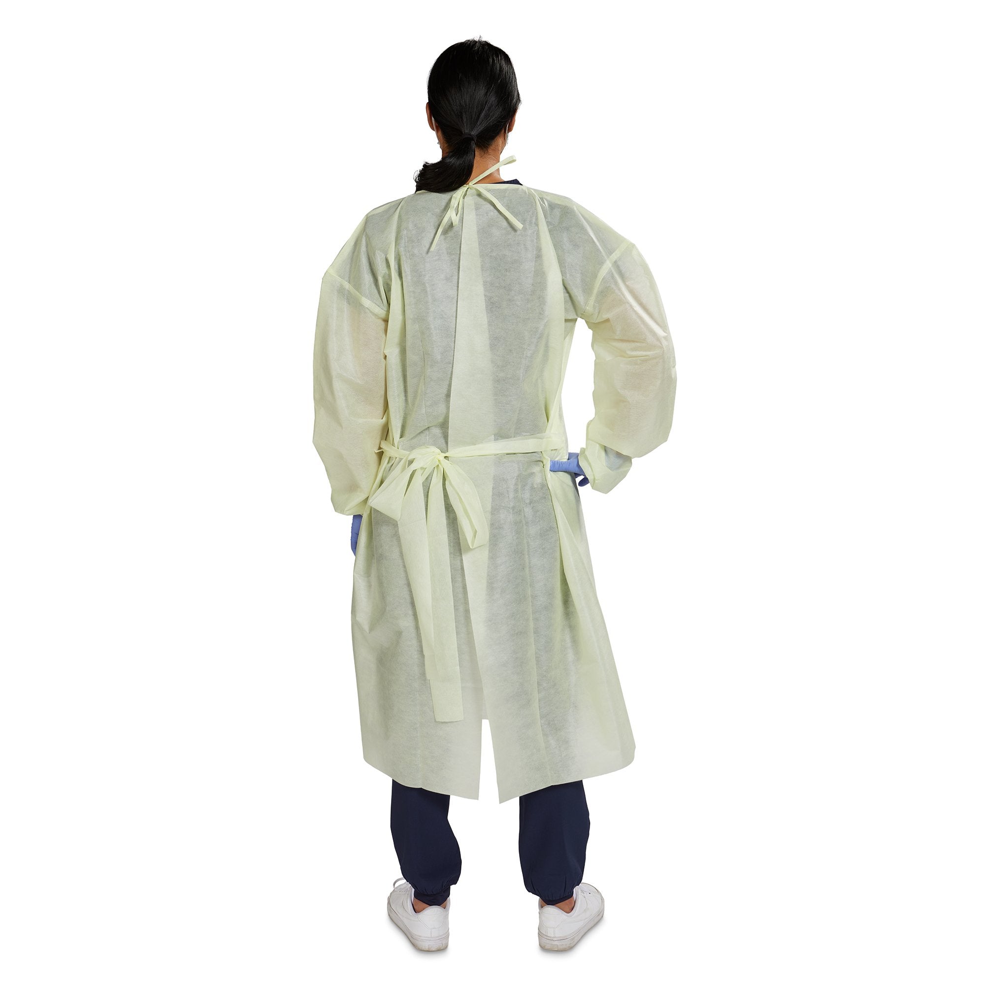 McKesson AAMI Level 2 Isolation Gown, Tie Neck Style, One Size Fits Most, Yellow 16-L2NWT6Y-OSFM