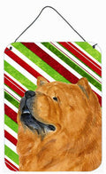 Chow Chow Candy Cane Holiday Christmas Wall or Door Hanging Prints Aluminum Metal Sign Kitchen Wall Bar Bathroom Plaque Home Decor Front Door Plaque, 12x16, Multicolor
