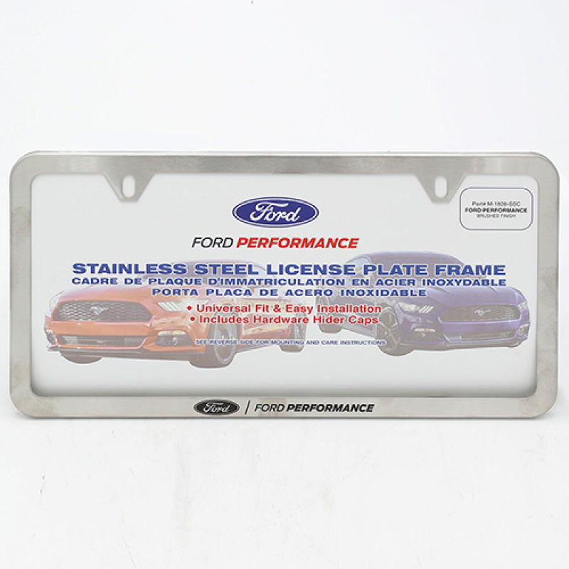 Ford Racing Slim License Plate Frame - Brushed Stainless Steel M-1828-SSC