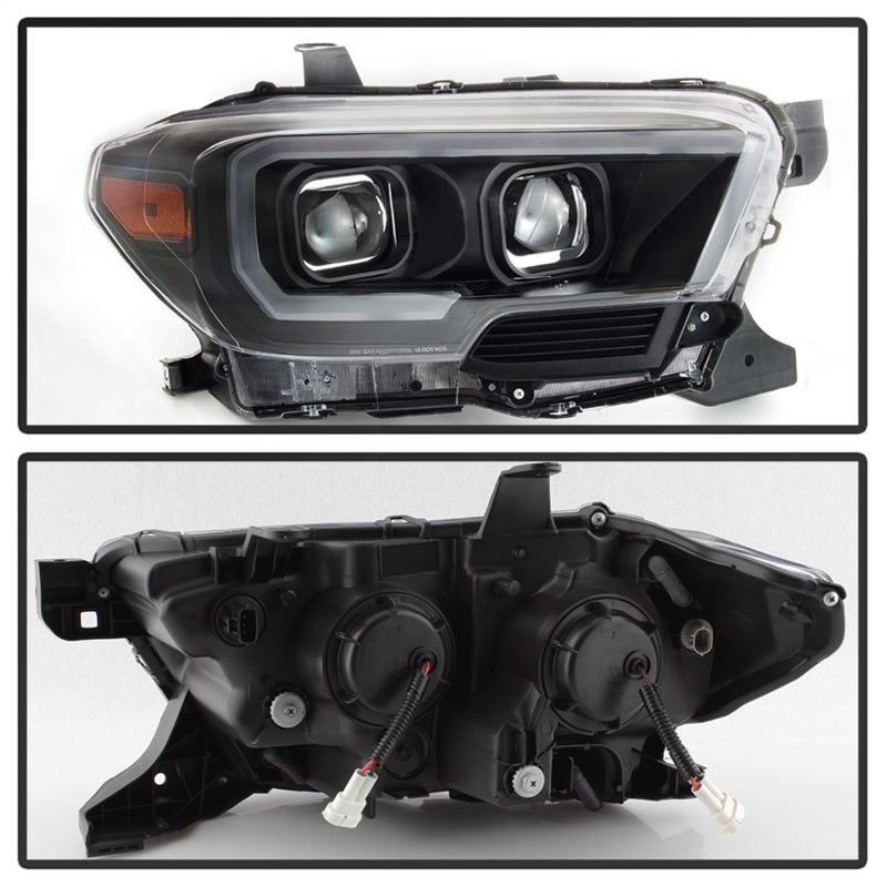 SPYDER xTune 16-18 Toyota Tacoma SR/SR5 DRL Proj Headlights w/Turn Signal - Blk (PRO-JH-TTA16-SR-BK) 9042997
