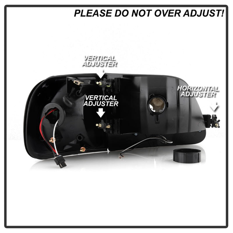 SPYDER Xtune Ford F150 97-03 Crystal Headlights w/ Clear LED Corners Black HD-ON-FF15097-LED-SET-BK 5014184