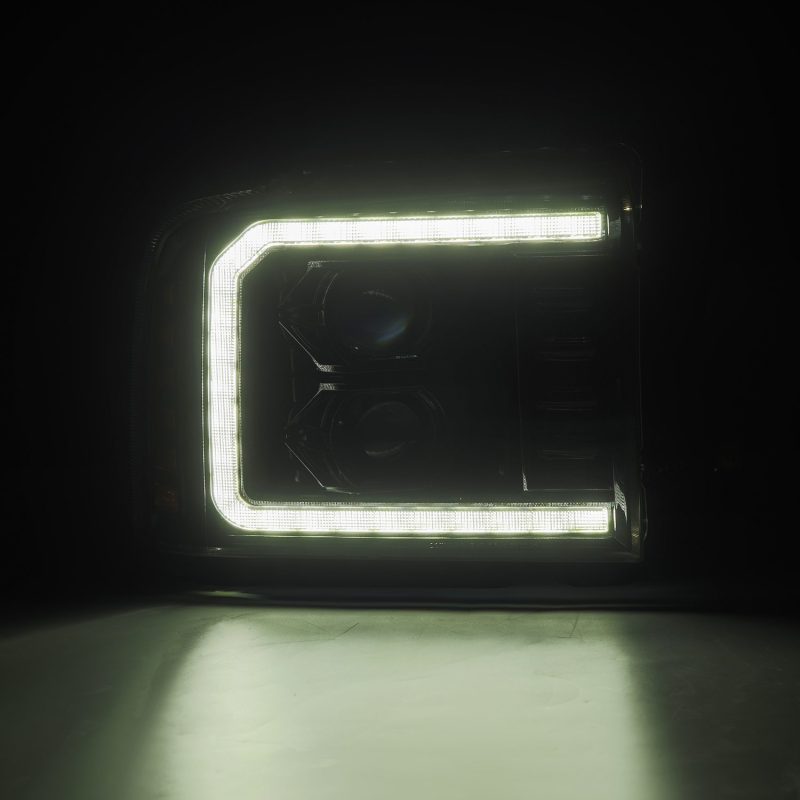 AlphaRex 05-07 Ford Super Duty/Excursion LUXX-Series LED Projector Headlights - Alpha-Black 880316 *Discontinued