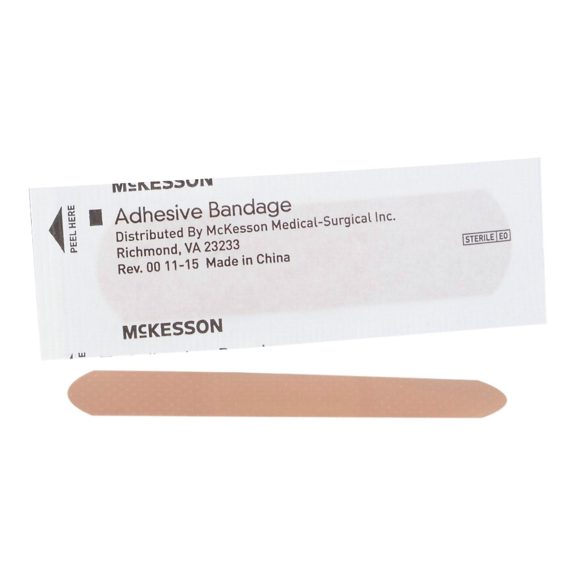 McKesson Adhesive Strip/Plastic Patch, 3/4 x 3 Inch 16-4823