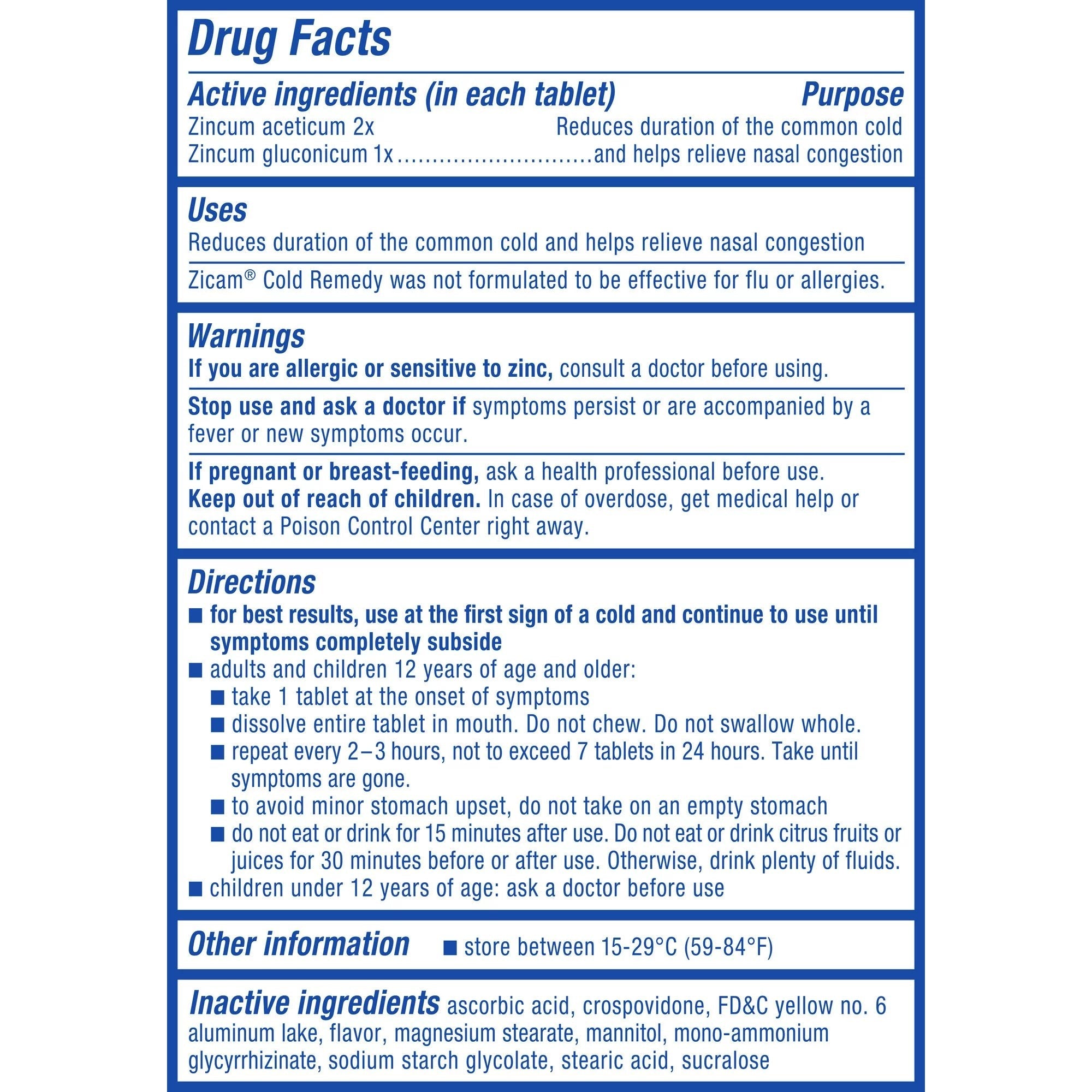 Zicam Cold Remedy RapidMelts Tablets Citrus 62750004410