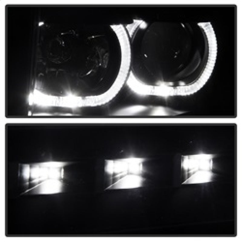 SPYDER Xtune Ford F150 09-14 Projector Headlights Halogen Model Only LED Halo Black PRO-JH-FF15009-CFB-BK 9032226