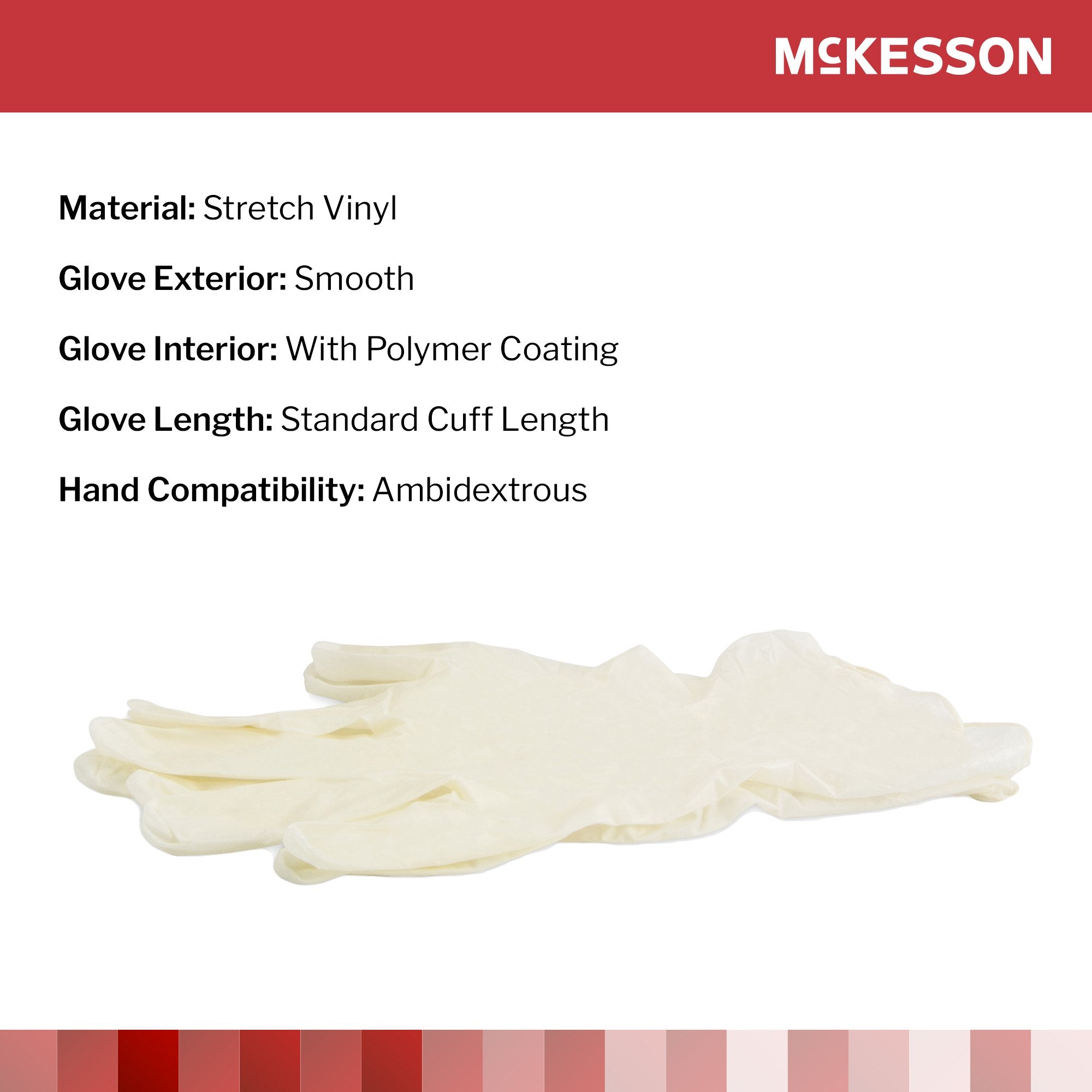 McKesson Stretch Vinyl Exam Glove, Small, Ivory 14-814
