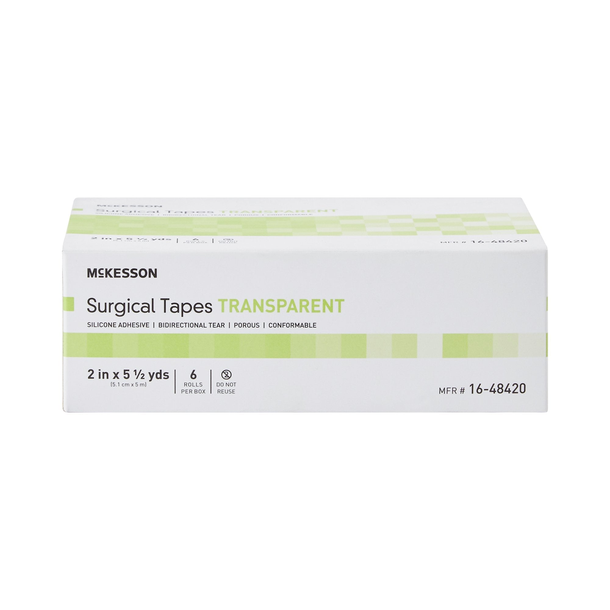 McKesson Silicone Medical Tape, 2 Inch x 5-1/2 Yard, Transparent 16-48420