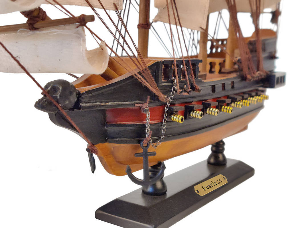 Wooden Fearless White Sails Limited Model Pirate Ship 15""