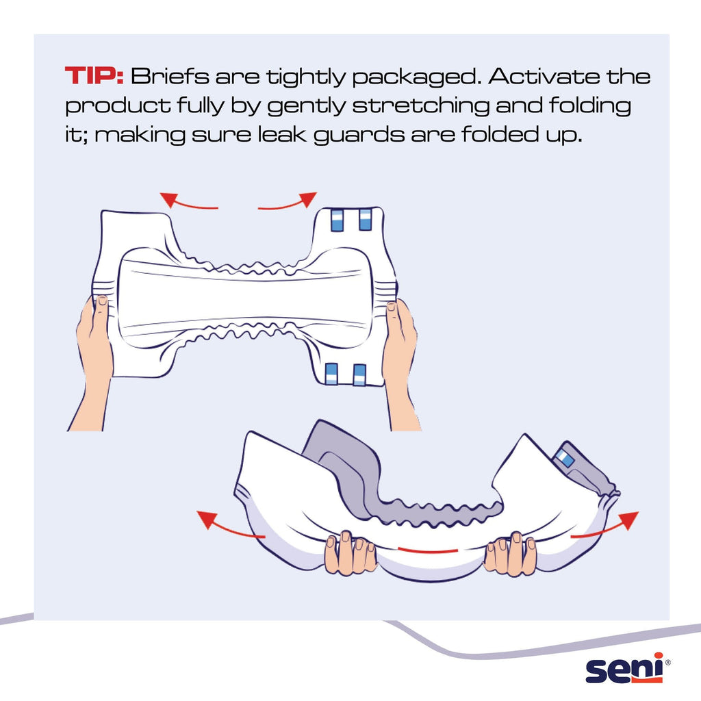 Seni® Super Quatro Severe Absorbency Incontinence Brief, Regular S-RE10-BQ1