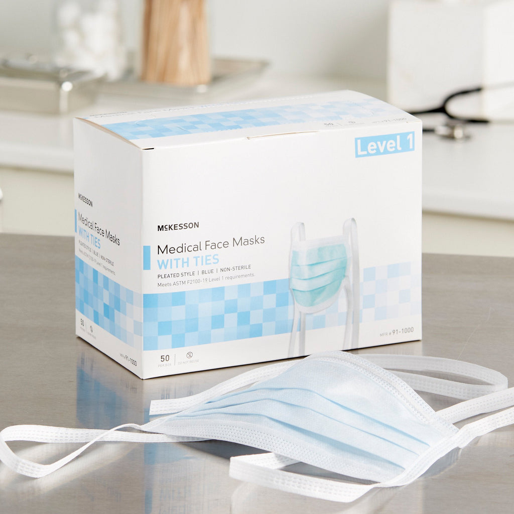 McKesson Classic Style Surgical Mask, Blue 91-1000