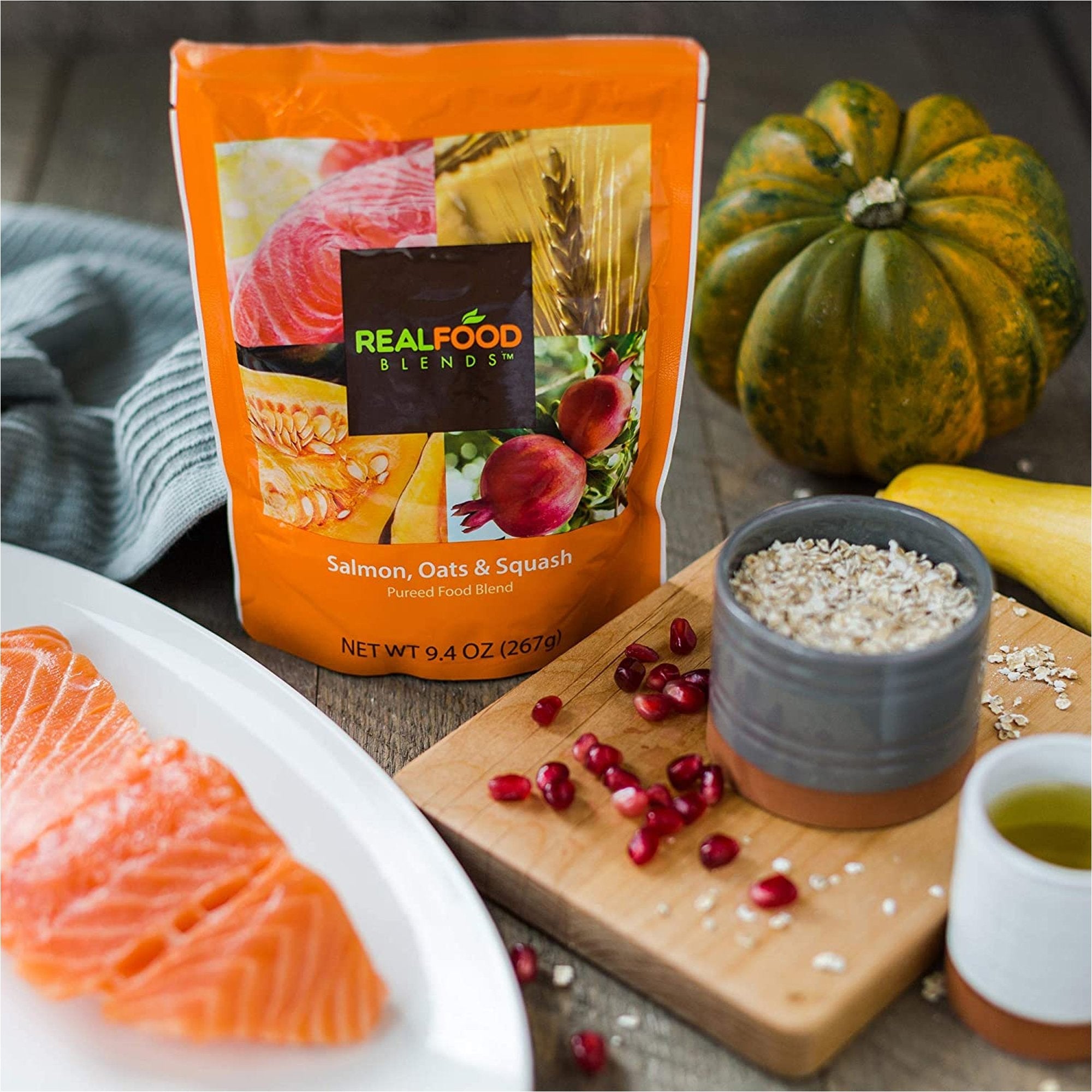 Real Food Blends™ Salmon, Oats & Squash Puree for Tube Feeding, 9.4-ounce pouch 176987