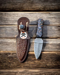 Field Damascus Knife with Epoxy Pine Cone Handle - PhishStones Products