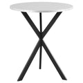 Fitz - Round Bistro Bar Table With X Base - Silver - PhishStones Products