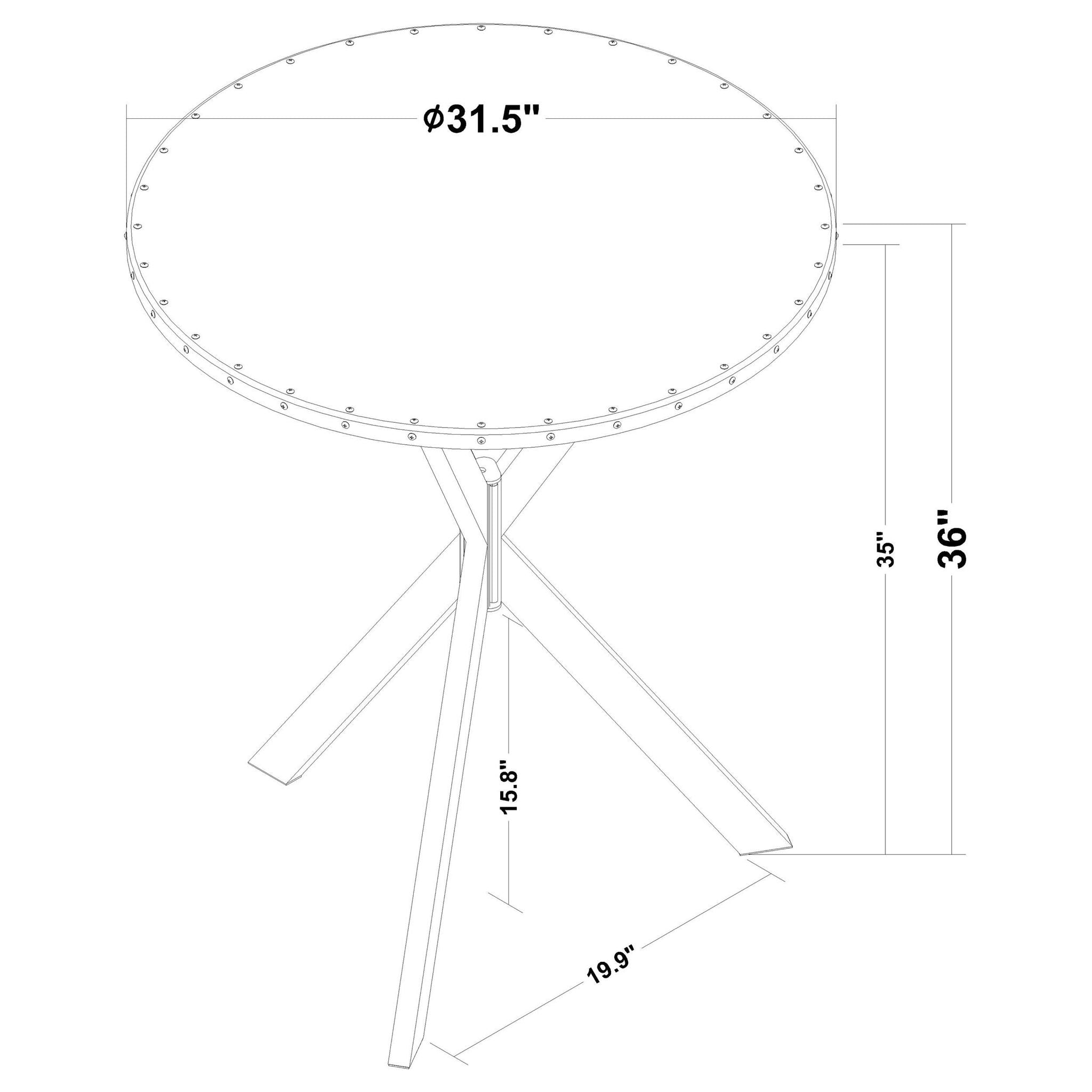 Fitz - Round Bistro Bar Table With X Base - Silver - PhishStones Products