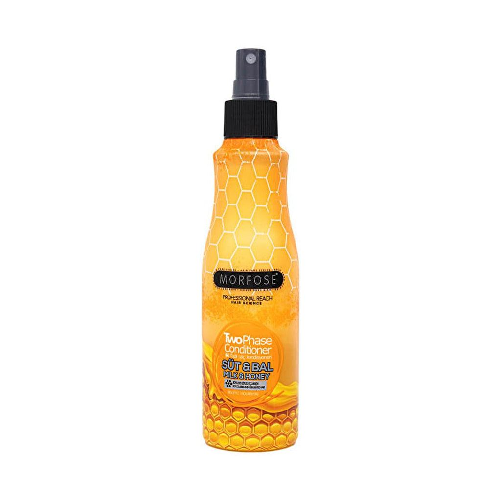 Morfose Milk & Honey Double Phase Leave-In Conditioner & Heat Protectant Spray for Nourished Hair - 7.45 fl oz