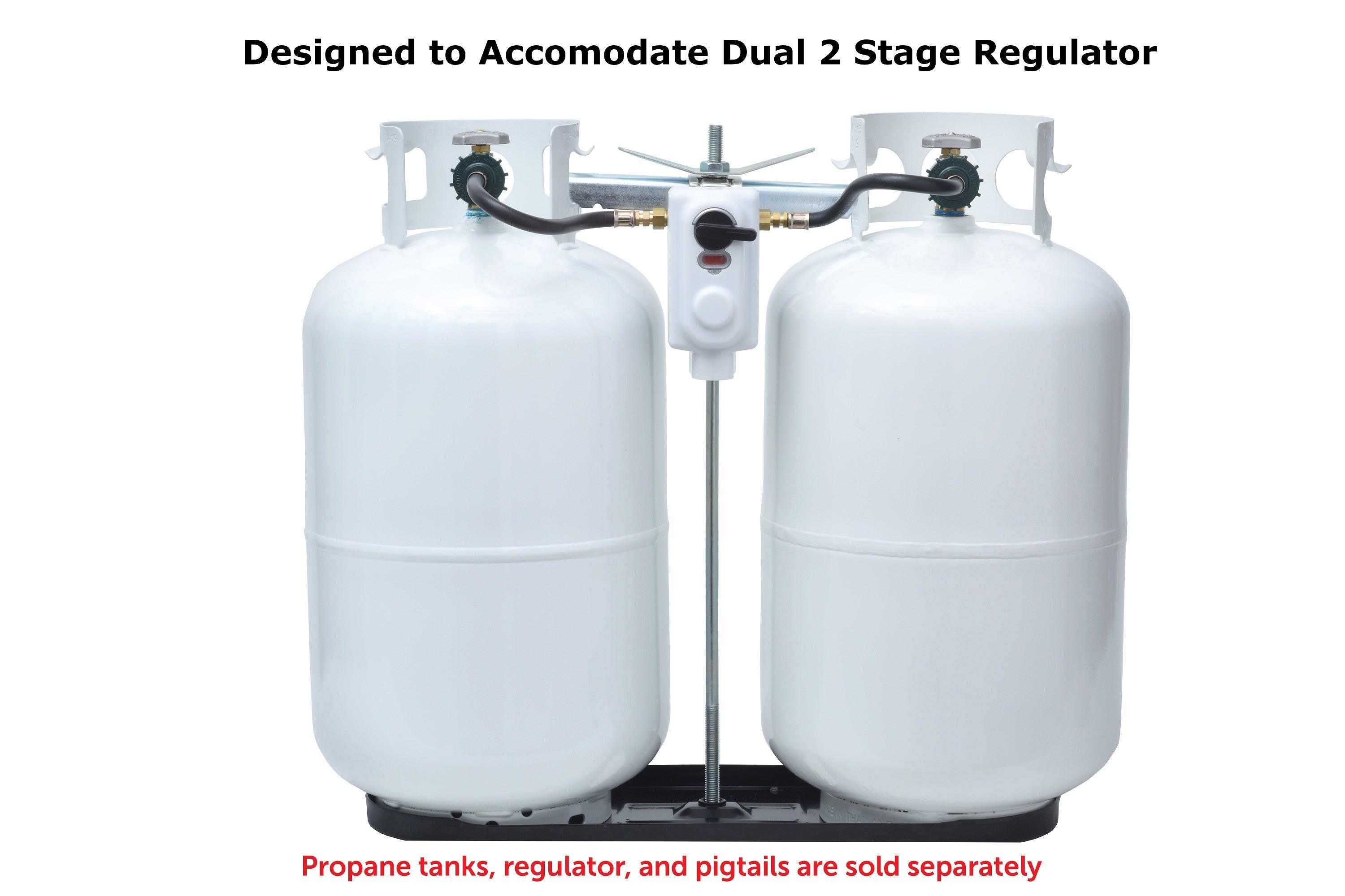 Flame King 30lb Rack for Dual Propane Tank RVs & Trailers
