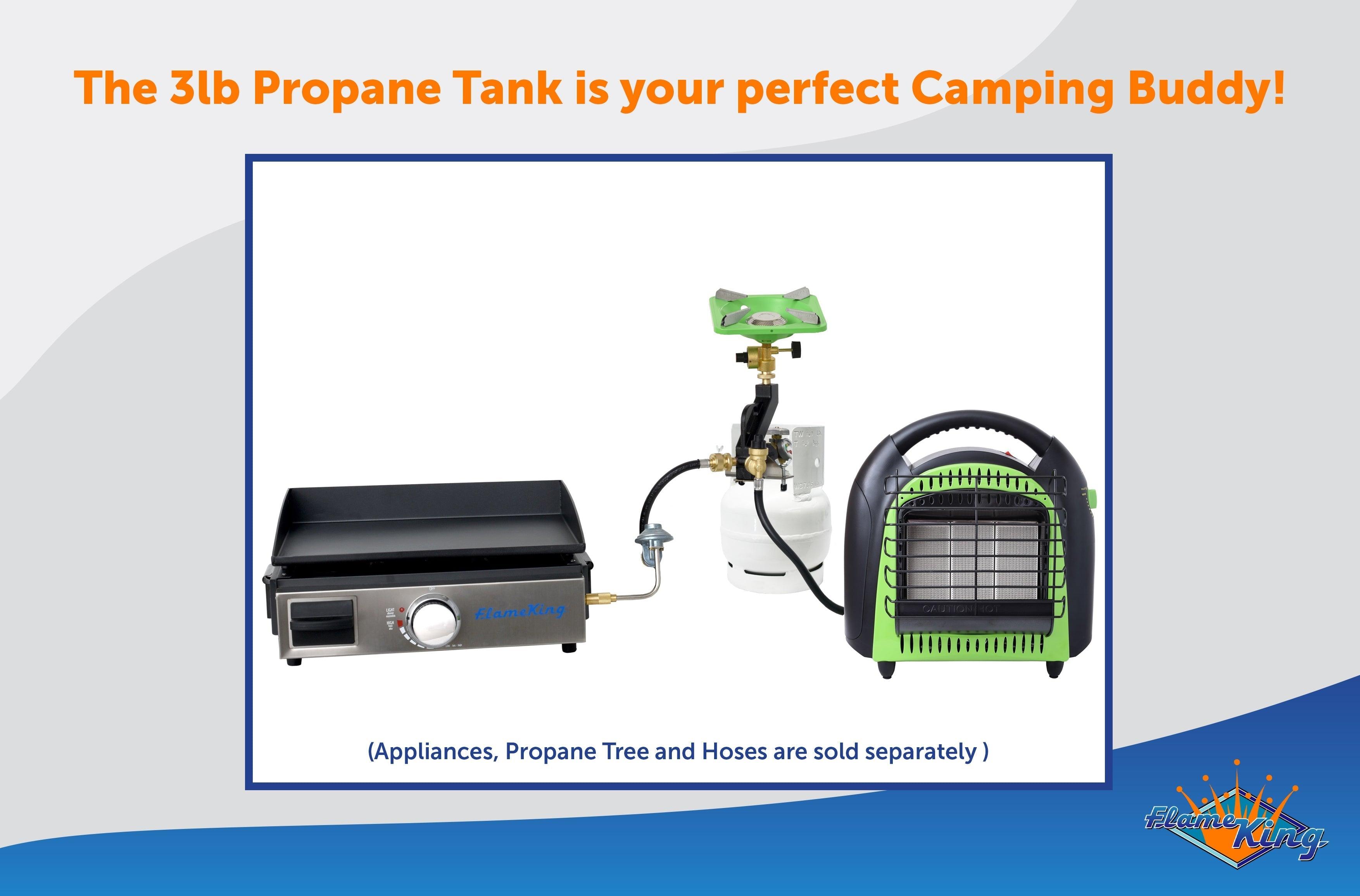 Flame King 3lb Propane Tank LP Cylinder with Gauge and OPD