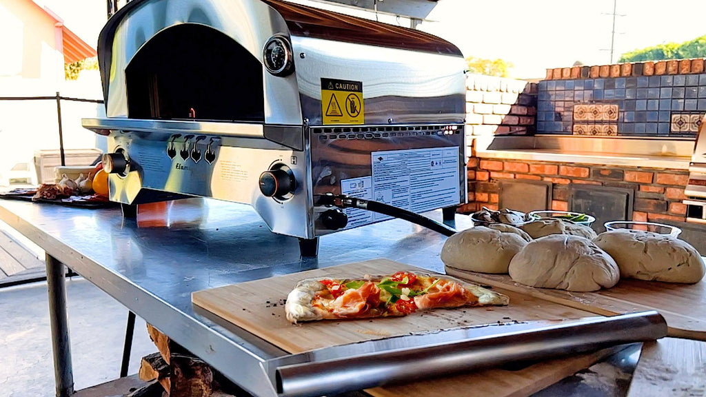 Flame King Outdoor Portable Stainless Steel Propane Pizza Oven Gas With Stone