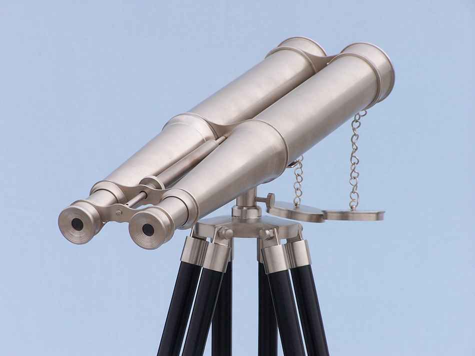 Floor Standing Admiral's Brushed Nickel Binoculars 62""