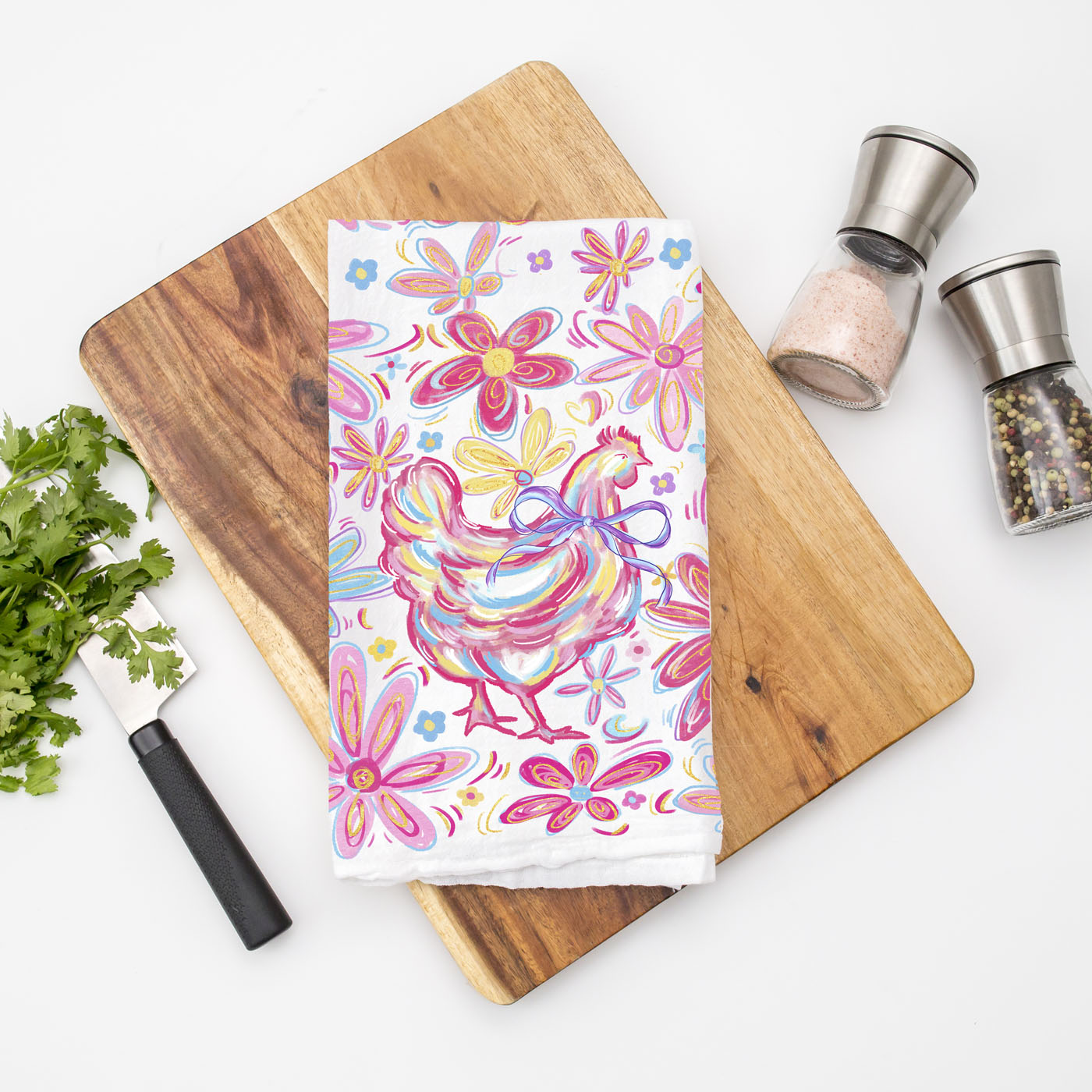 Floral Boho Chicken Towel