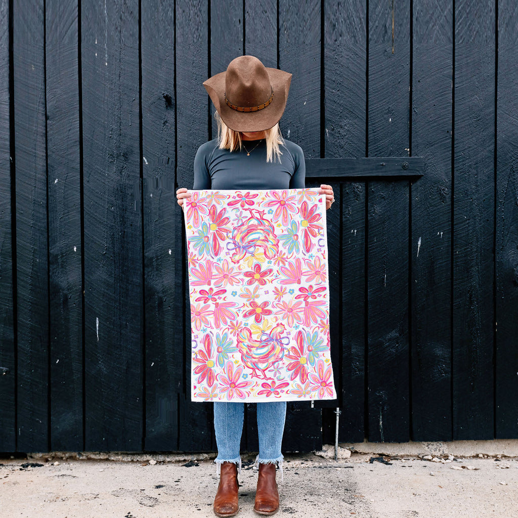 Floral Boho Chicken Towel