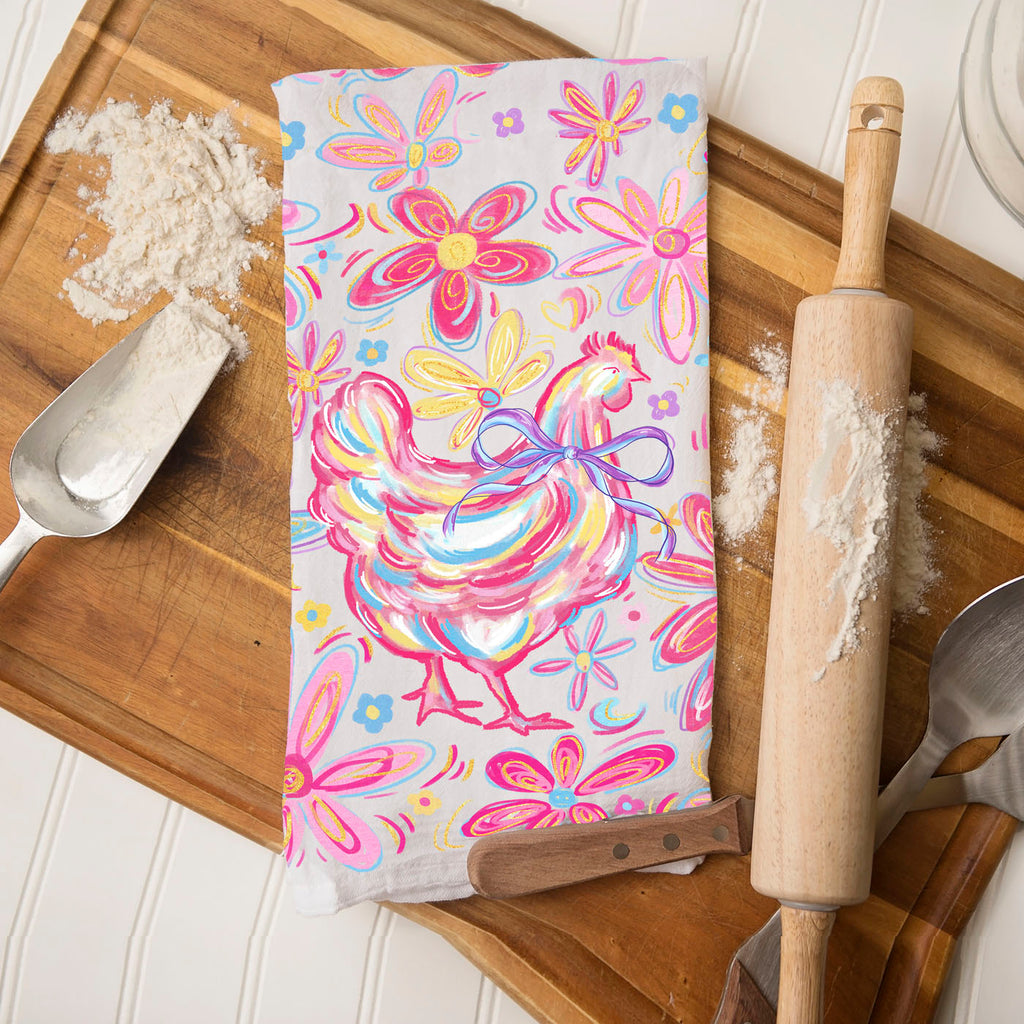 Floral Boho Chicken Towel