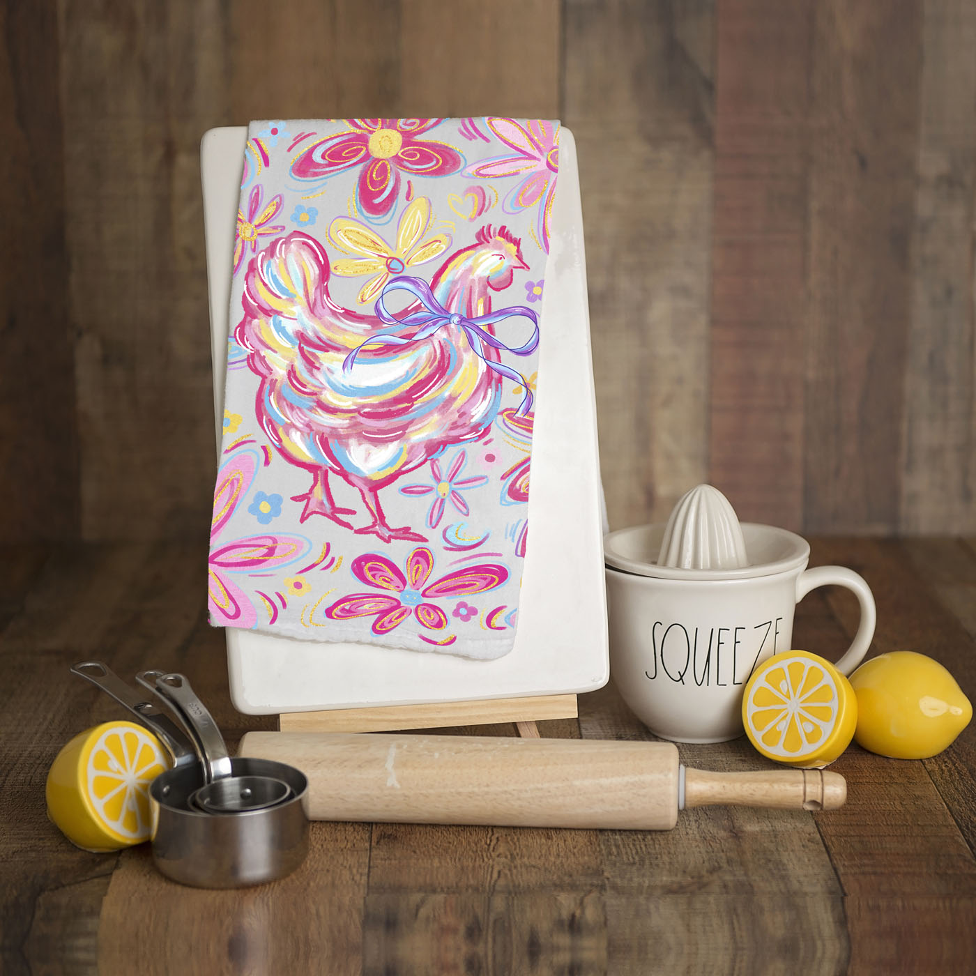 Floral Boho Chicken Towel