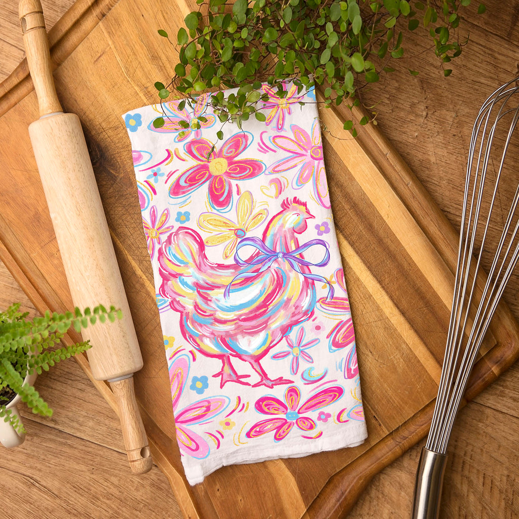 Floral Boho Chicken Towel
