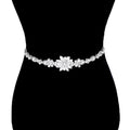 Flower Centered Sash Ribbon Bridal Wedding Belt Headband