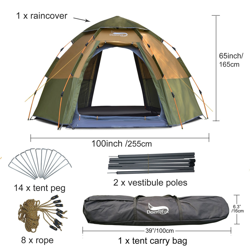 Fully Automatic Hexagonal Speed - opening Rainstorm - proof Camping Tent - PhishStones Products